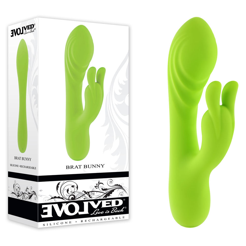 Evolved BRAT BUNNY - Green 16.2 cm USB Rechargeable Rabbit Vibrator Evolved